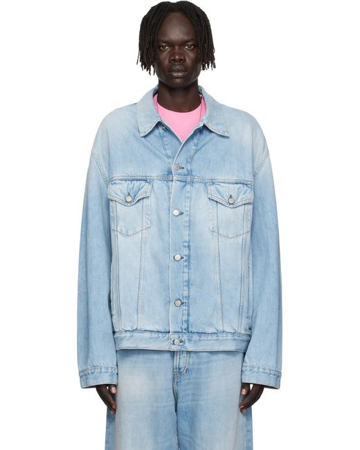 Blouson Bleu En Denim À Effet Délavé Acne pour homme en coloris Blue