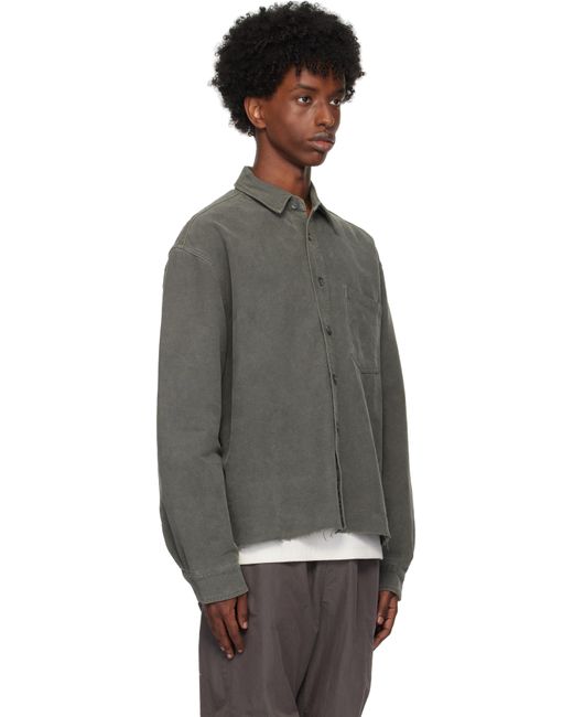 John Elliott Black Solid Hemi Oversized Shirt for men