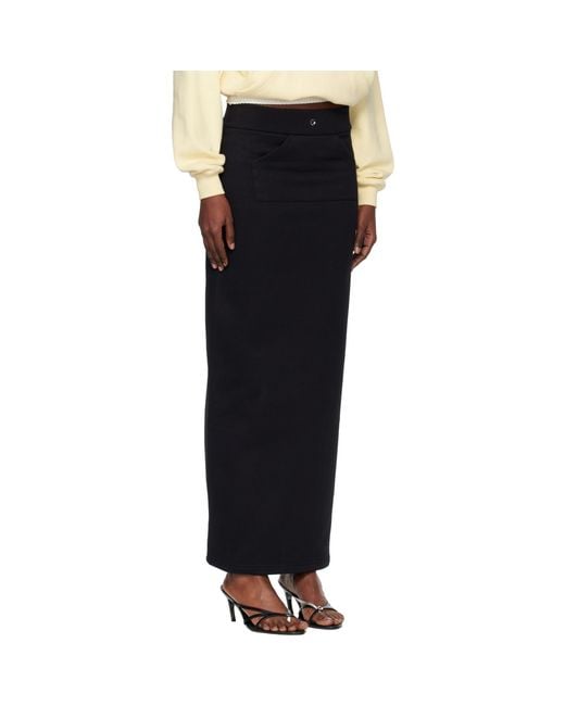 Coperni Black Jogging Midi Skirt
