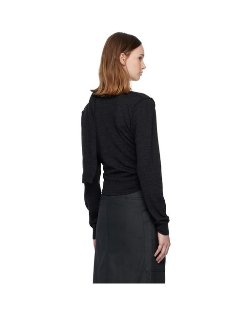 Lemaire Black Twisted Cardigan
