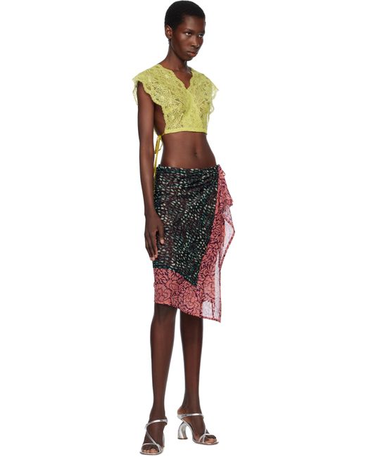 Dries Van Noten Black Lace Crop Top