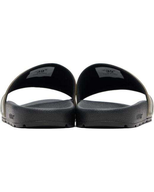 Off-White c/o Virgil Abloh Black Khaki Arrow Slides for men