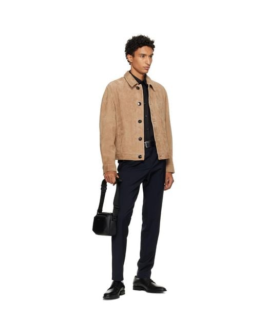 Boss Black Grained Faux-Leather Crossbody Bag for men