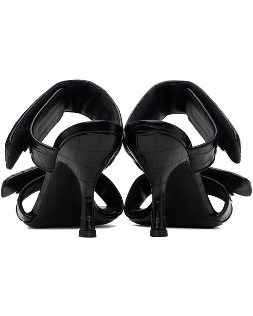Sandales à talon aiguille perni 03 noires gaufrées façon croco Gia Borghini en coloris Black