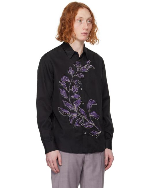 Paul Smith Black Embroidered Shirt for men