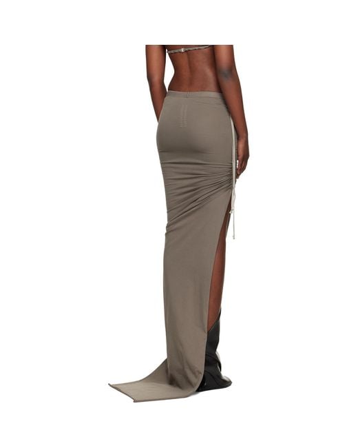 Rick Owens Black Taupe Temple Edfu Maxi Skirt