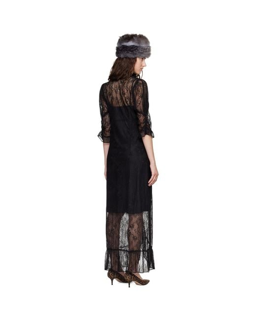 Anna Sui Black Tie Maxi Dress