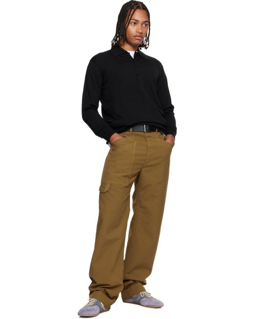 Polo Noir En Laine Mérinos Dries Van Noten pour homme en coloris Black