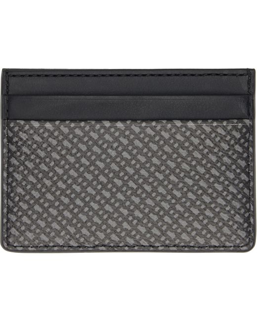 Boss Black Grained Faux-Leather Card Holder for men