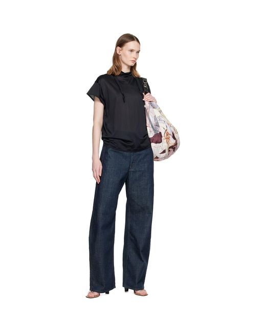 Lemaire Black Short Sleeve Foulard Top