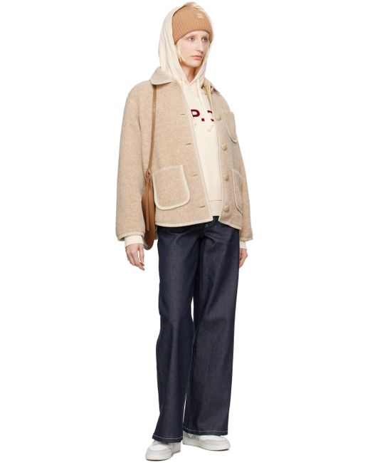 A.P.C. Natural Taupe Esther Faux-Shearling Jacket