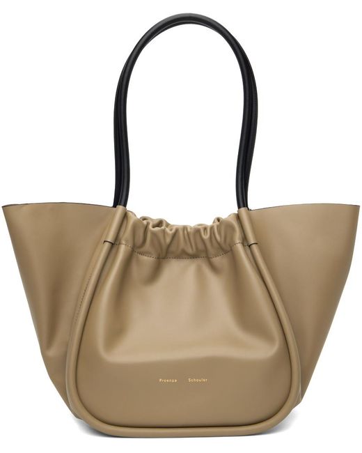 Proenza Schouler Brown Taupe Large Ruched Tote