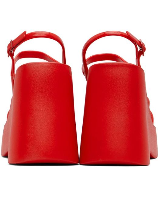 Sandales à talon compensé jessie rouges à plateforme Melissa en coloris Red