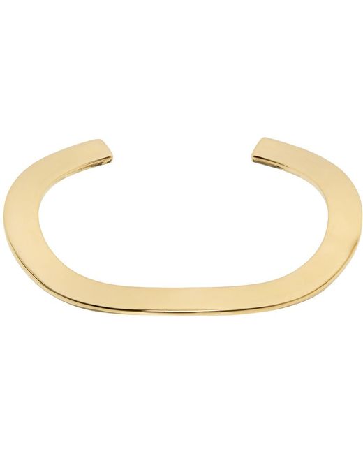 Bottega Veneta Black Gold Sculptural Cuff Bracelet for men