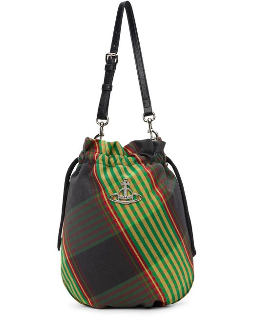Vivienne Westwood Green Canvas Tar Drawstring Pouch for men