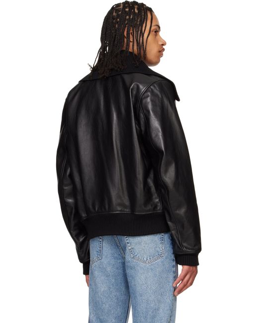 メンズ Our Legacy ブラック Pharos レザー ボンバージャケット Black