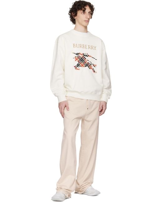 Burberry Natural Intarsia Ekd Sweatshirt for men