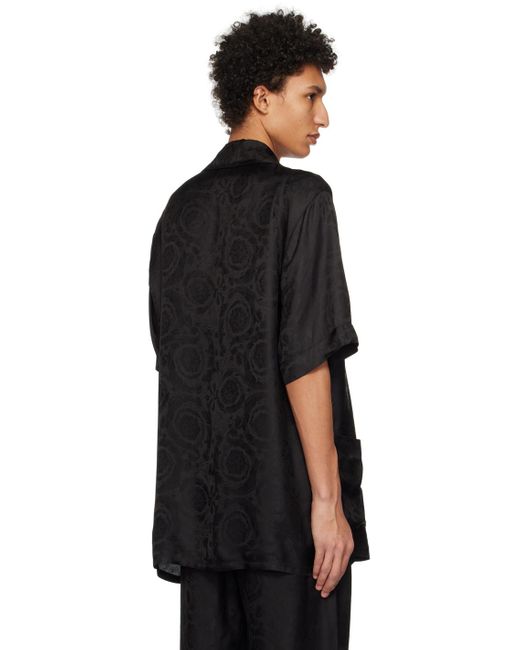 Versace Black Barocco Pyjama Shirt for men