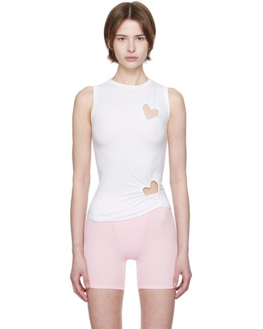 Skims Stretch-Cotton Jersey Heart Tank Top | Harrods US