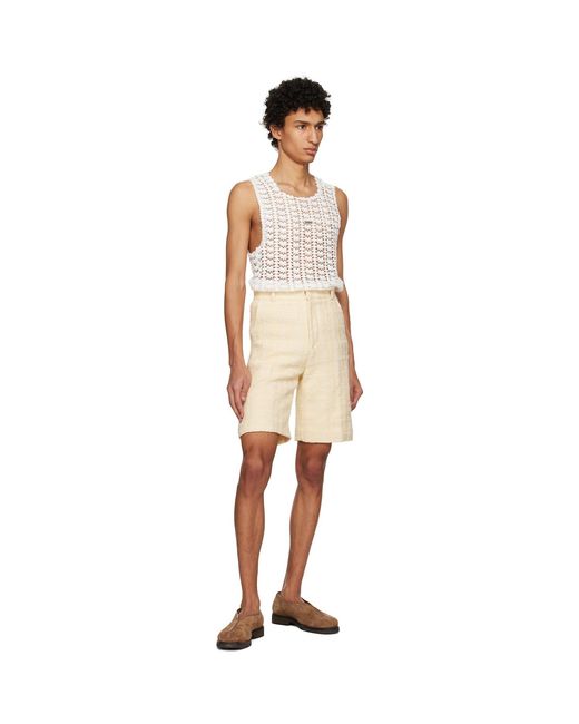 young n sang Natural Sequined Shorts for men