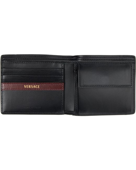 Versace Black Severine Leather Bifold Wallet for men