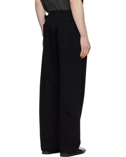 メンズ Lemaire ブラック Pleated Carrot トラウザーズ Black