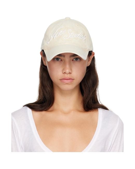 Acne Brown Embroidered-Logo Cap