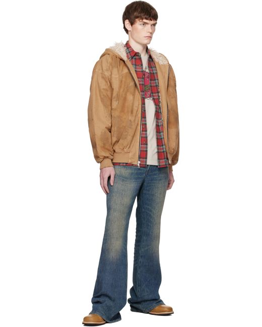 メンズ Cout de la Liberte タン Dirty Mike Woven Canvas Lined ジャケット Blue