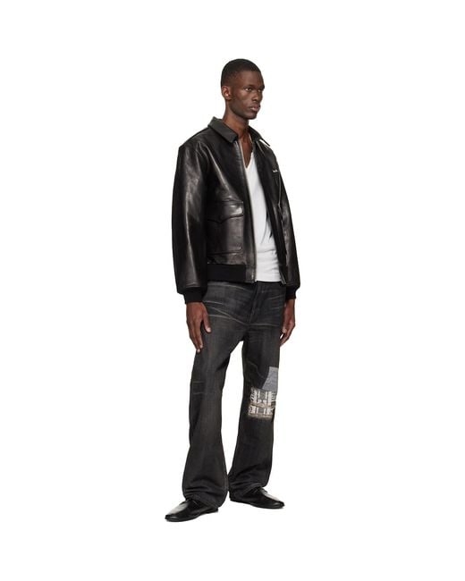 Yohji Yamamoto Black Neighborhood Edition Leather Jacket for men