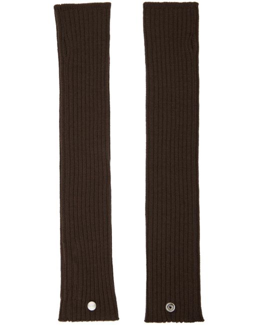 Rick Owens Black Ribbed Arm Warmers for men