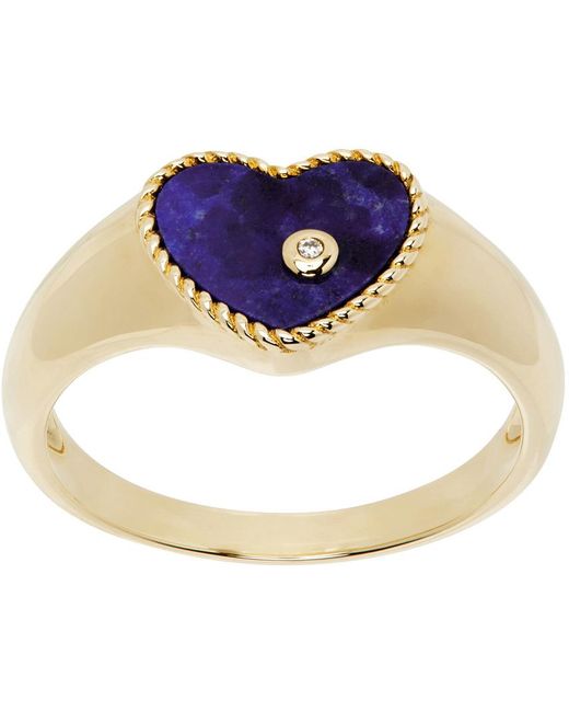 Yvonne Léon Blue Baby Chevaliere Cœur Lapis Lazuli Ring
