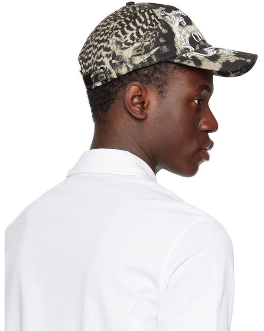 Versace White Taupe Animalier Cap for men