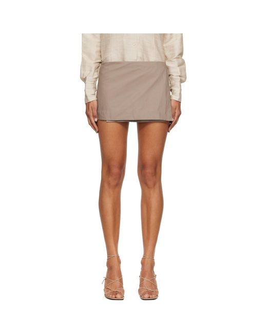 RESCHA Brown Ssense Exclusive Taupe Agaara Short Skirt