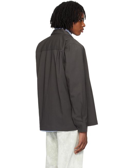 Chemise grise à glissière BERNER KUHL pour homme en coloris Black