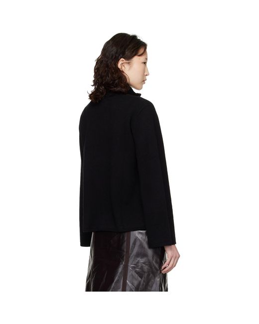 Loulou de Saison Black Gabi Zipped Cashmere Sweater