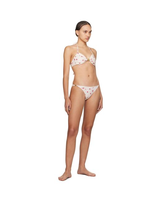 Ganni Multicolor Off-white Floral Bikini Bottom