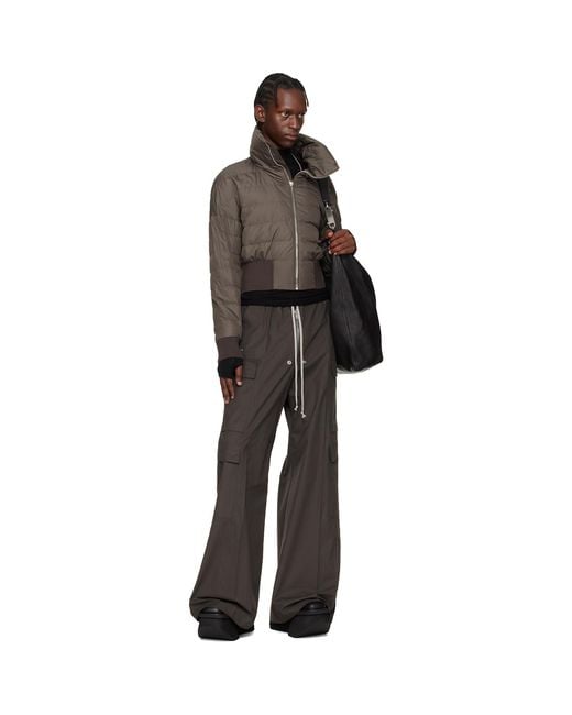 Rick Owens Brown Moncler + Cropped Down Jacket for men