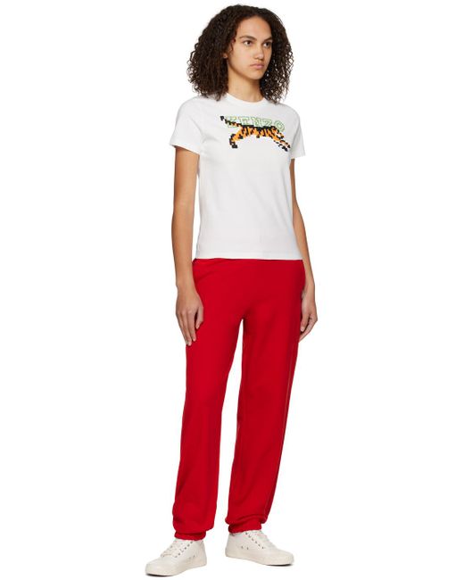 KENZO Red Off-white Paris Pixel Classic T-shirt