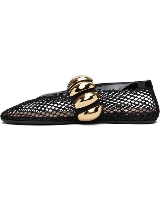 Alaïa Black Mesh Pebble Ballet Flats