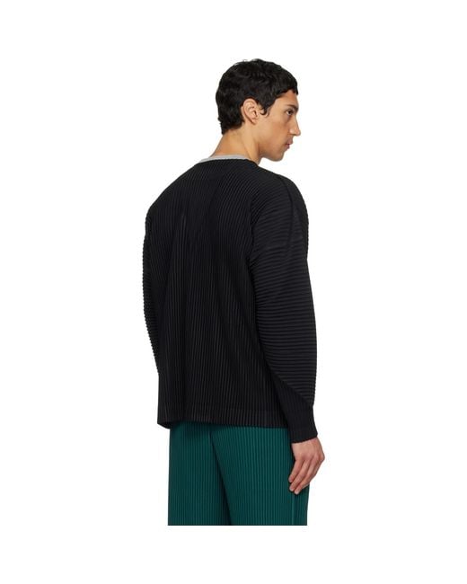 Homme Plissé Issey Miyake Black Color Pleats 1 Cardigan for men