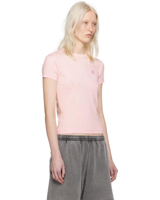 Acne Multicolor Pink Crewneck T-shirt