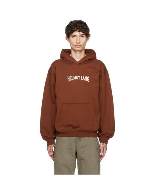 Helmut Lang Brown Ticket Logo Hoodie for men