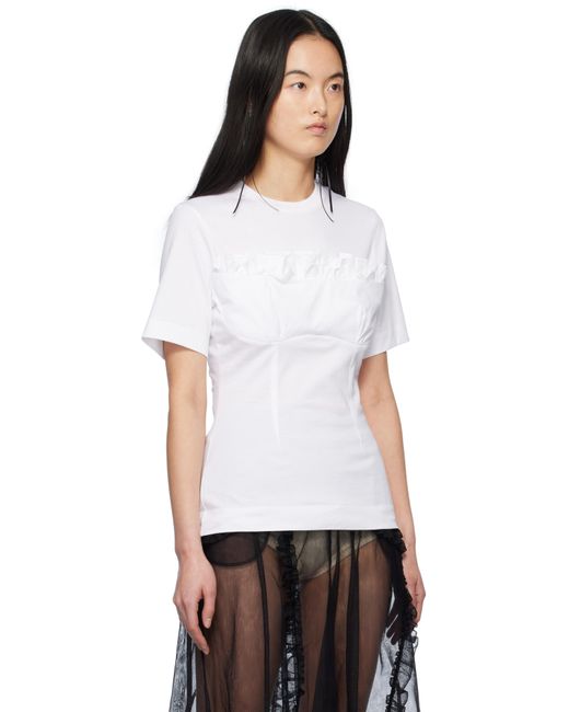 Simone Rocha ホワイト Balconette Bust Detail Tシャツ White