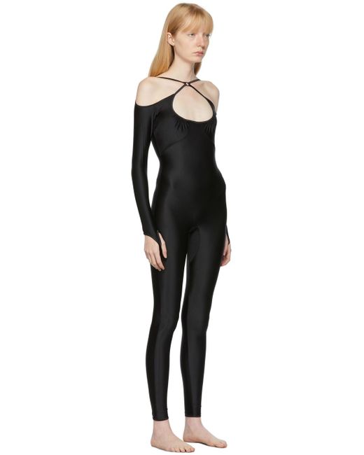 KNWLS Black Nulle Alter Cross Neck Catsuit