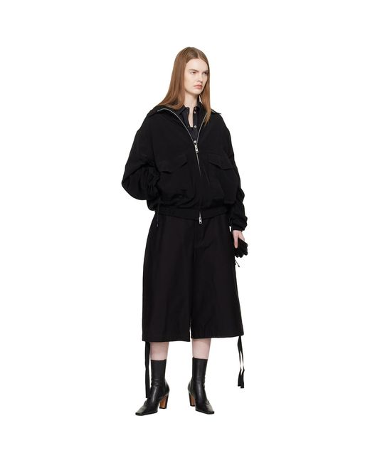 Yohji Yamamoto Black Bermuda Shorts