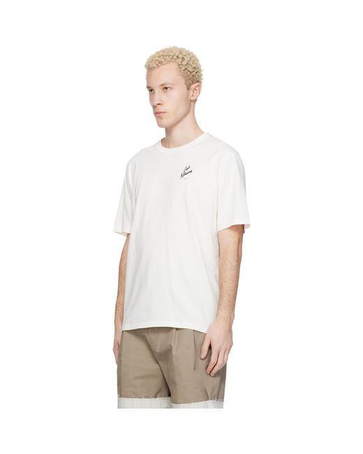 Maison Kitsuné White Off- 'Café Kitsuné' Relax T-Shirt for men
