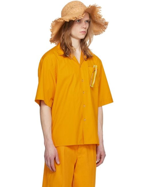 Chemise à logo imprimé Marni pour homme en coloris Orange
