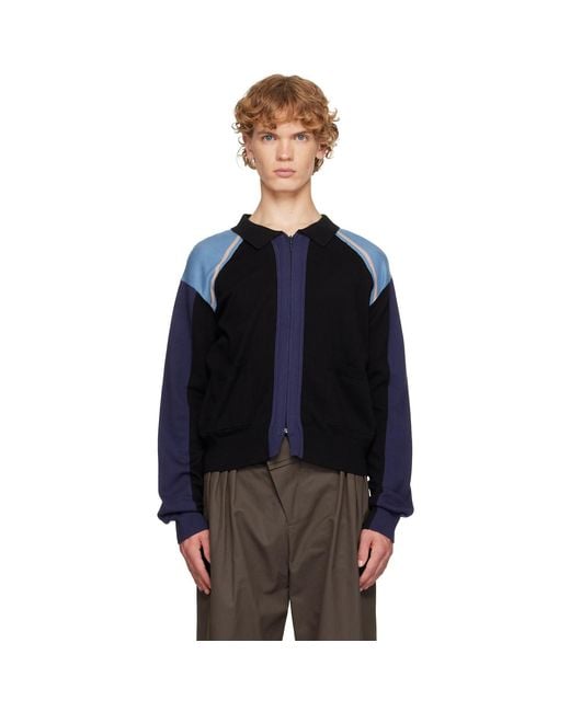 Kiko Kostadinov Blue Munno Knit Cardigan for men