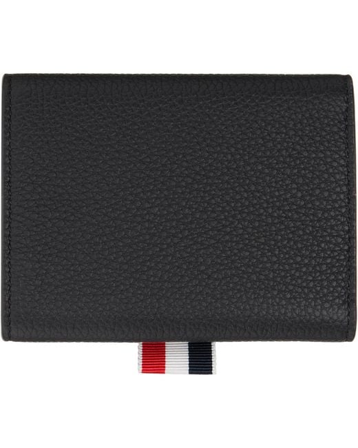 Thom Browne Black Soft Pebble Grain Trifold Wallet for men