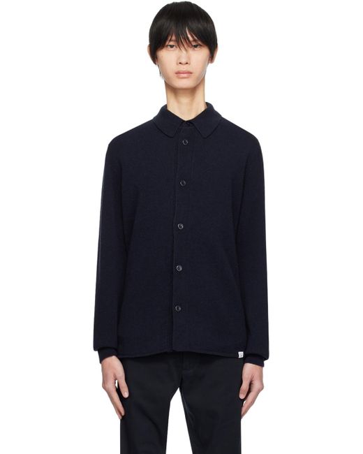 Norse Projects Black Navy Martin Cardigan for men